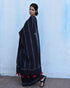 Black Hand Block Printed Cotton Mul Saree